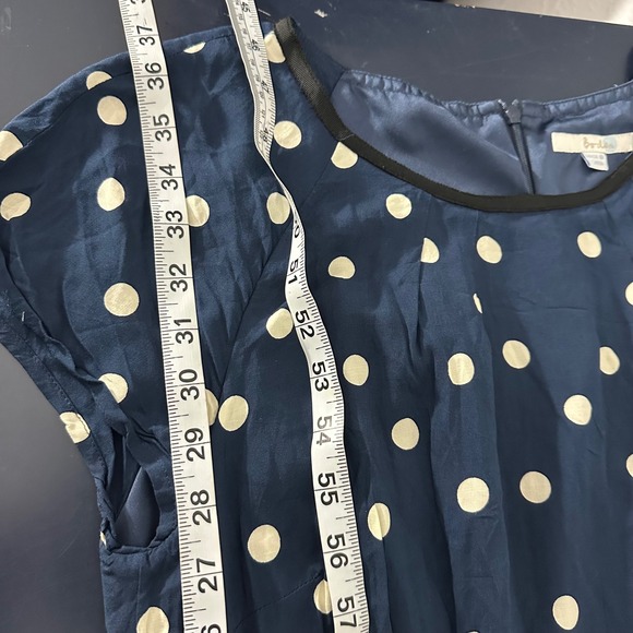 Boden Easy Day Polka Dot Above Knee Dress Blue 14 Business Casual French Girl - Picture 9 of 10